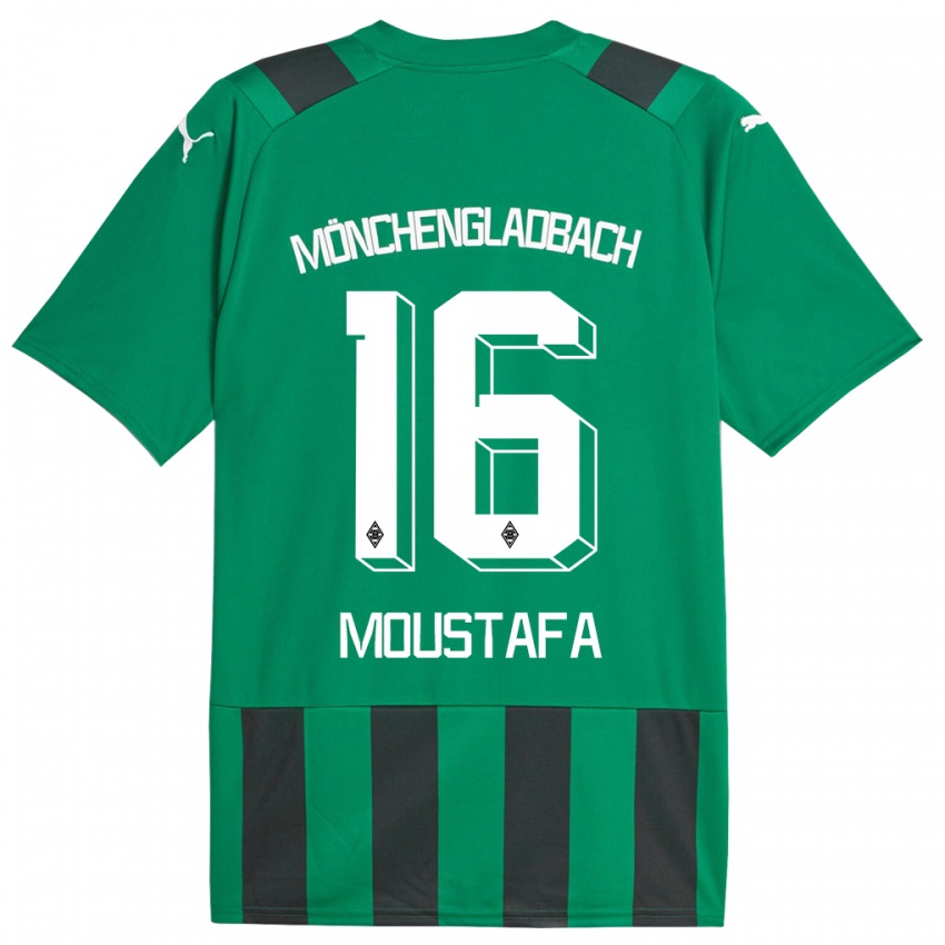 Bambino Maglia Moustafa Ashraf Moustafa #16 Nero Verde Kit Gara Away 2023/24 Maglietta