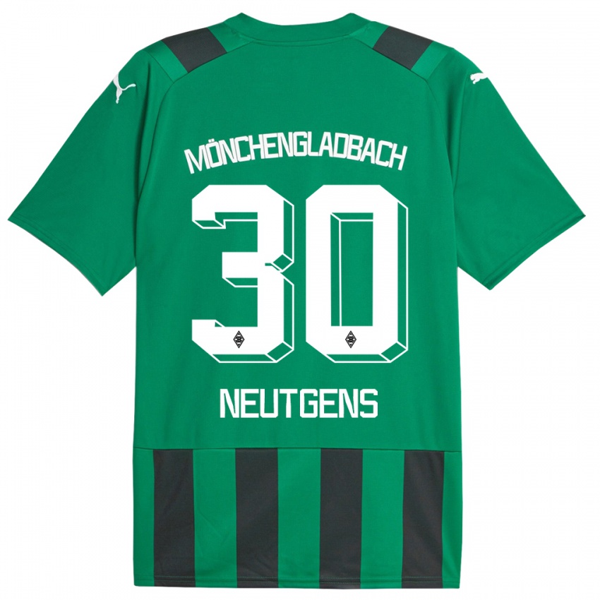 Bambino Maglia Maximilian Neutgens #30 Nero Verde Kit Gara Away 2023/24 Maglietta