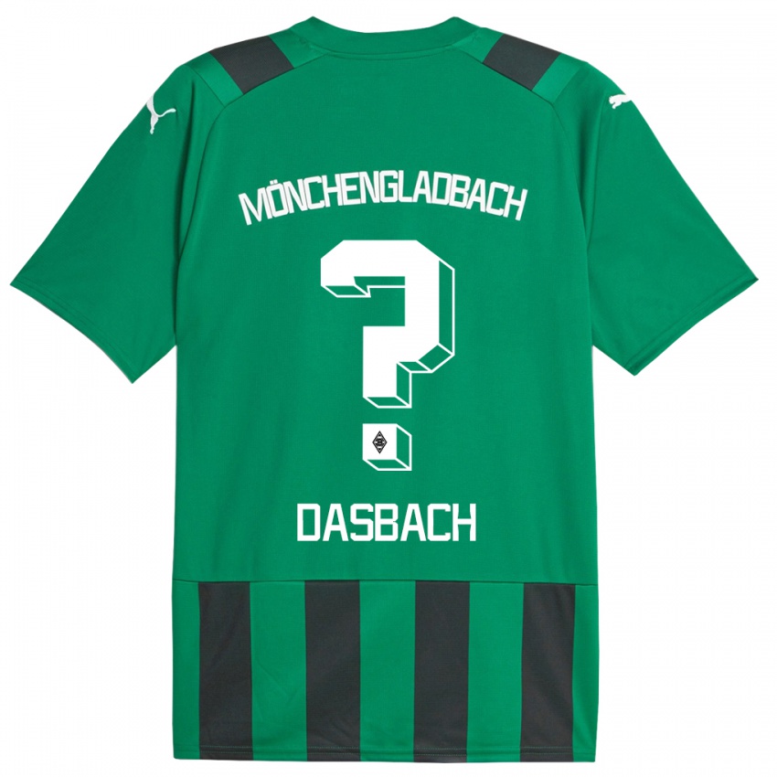 Bambino Maglia Yannik Dasbach #0 Nero Verde Kit Gara Away 2023/24 Maglietta