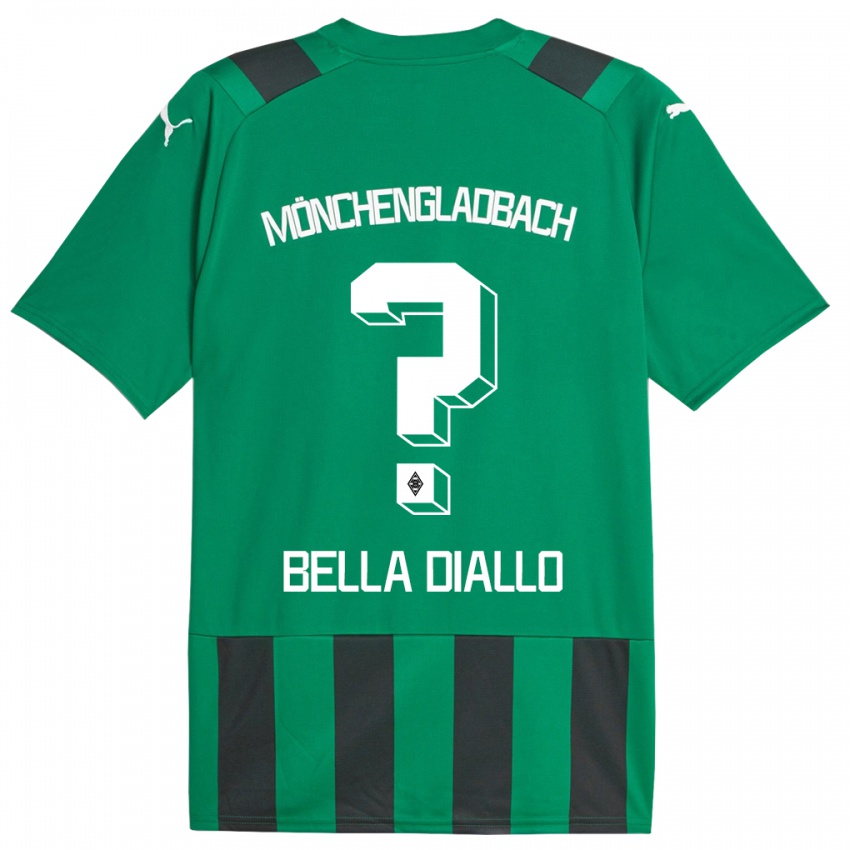 Bambino Maglia Oumar Bella Diallo #0 Nero Verde Kit Gara Away 2023/24 Maglietta