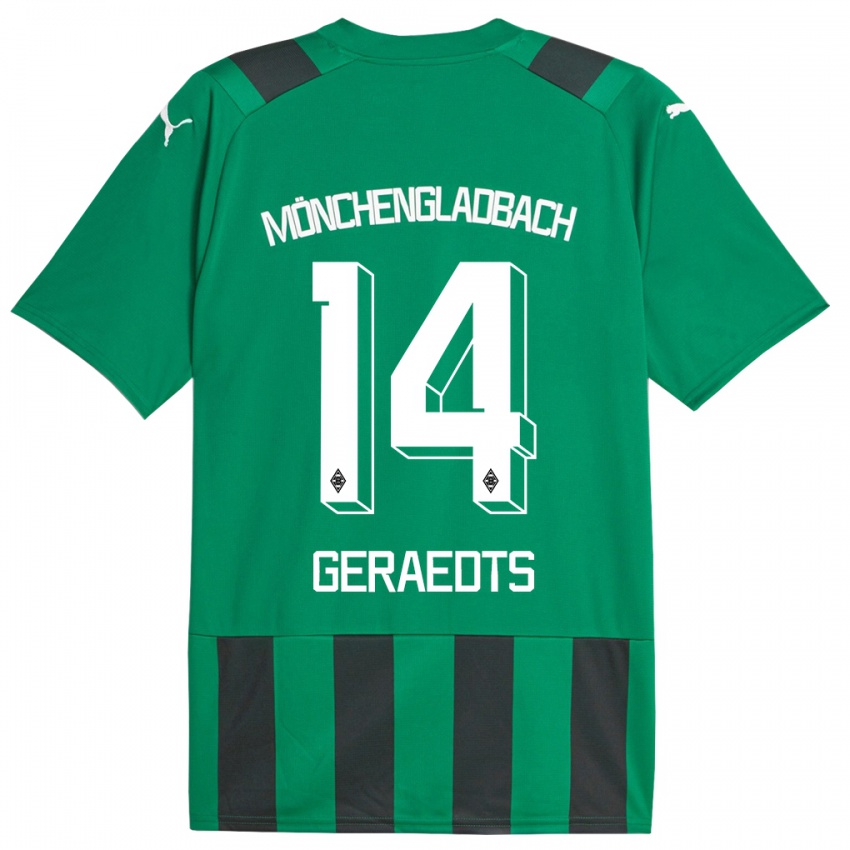 Bambino Maglia Kelsey Geraedts #14 Nero Verde Kit Gara Away 2023/24 Maglietta