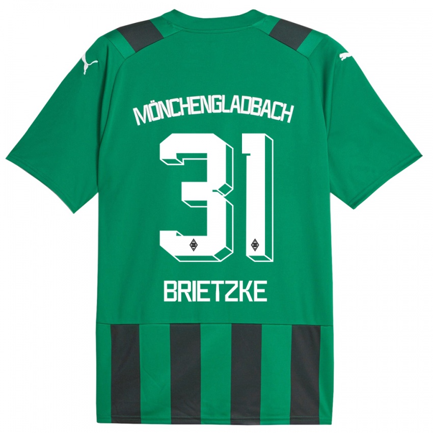 Bambino Maglia Yvonne Brietzke #31 Nero Verde Kit Gara Away 2023/24 Maglietta