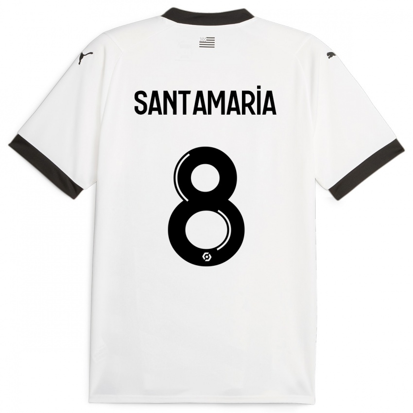 Bambino Maglia Baptiste Santamaria #8 Bianco Kit Gara Away 2023/24 Maglietta