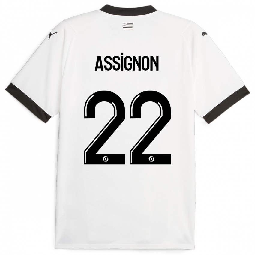 Bambino Maglia Lorenz Assignon #22 Bianco Kit Gara Away 2023/24 Maglietta