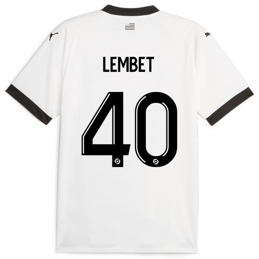 Bambino Maglia Geoffrey Lembet #40 Bianco Kit Gara Away 2023/24 Maglietta