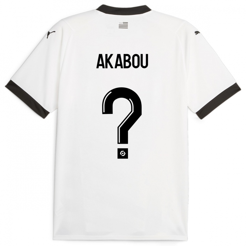 Bambino Maglia Ayoube Akabou #0 Bianco Kit Gara Away 2023/24 Maglietta