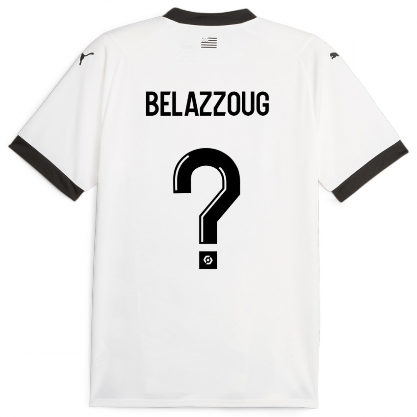 Bambino Maglia Kilian Belazzoug #0 Bianco Kit Gara Away 2023/24 Maglietta