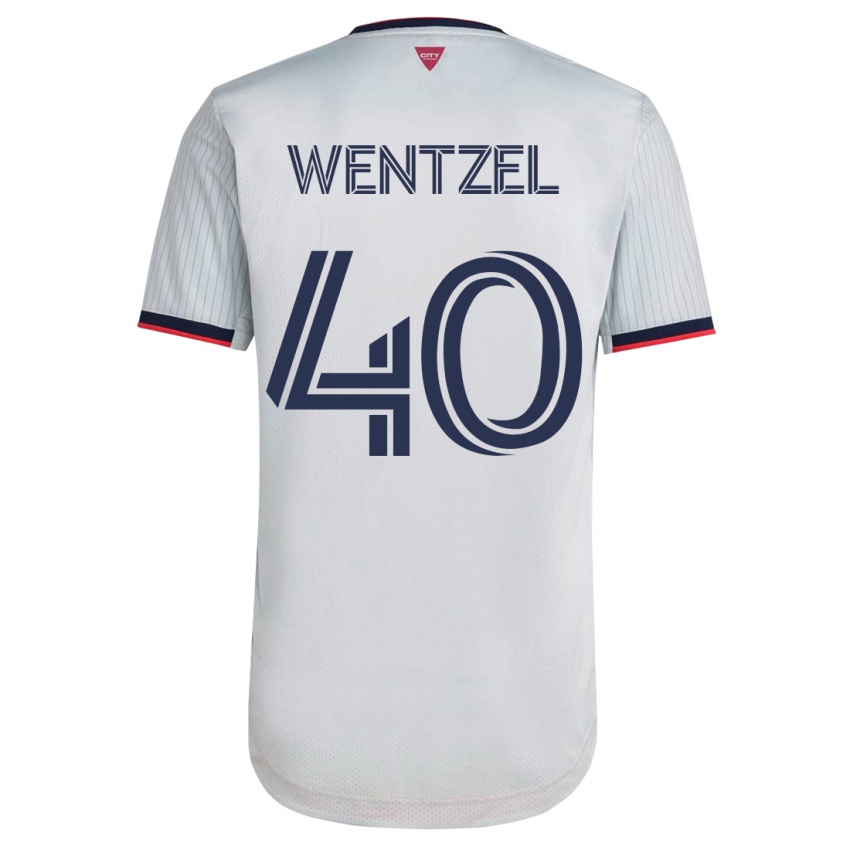 Bambino Maglia Michael Wentzel #40 Bianco Kit Gara Away 2023/24 Maglietta