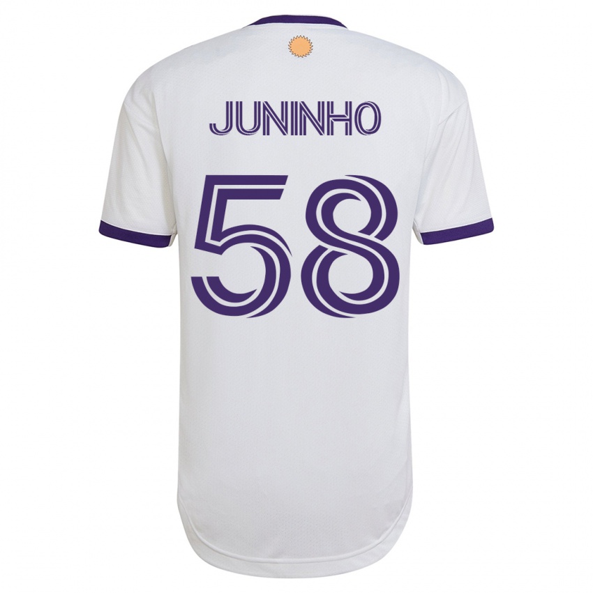 Bambino Maglia Juninho #58 Bianco Kit Gara Away 2023/24 Maglietta