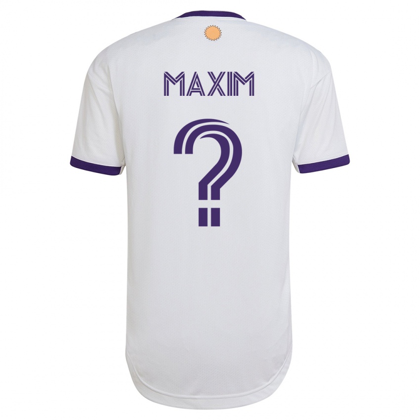 Bambino Maglia Luca Maxim #0 Bianco Kit Gara Away 2023/24 Maglietta
