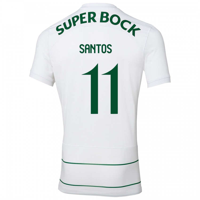 Bambino Maglia Nuno Santos #11 Bianco Kit Gara Away 2023/24 Maglietta