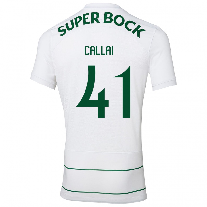 Bambino Maglia Diego Callai #41 Bianco Kit Gara Away 2023/24 Maglietta
