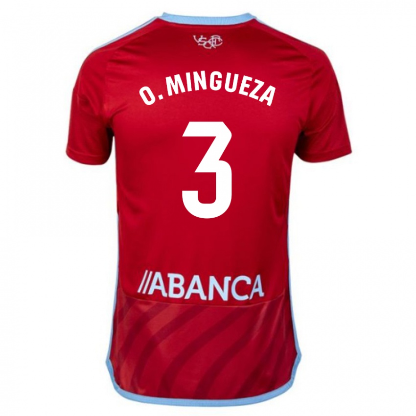 Bambino Maglia Óscar Mingueza #3 Rosso Kit Gara Away 2023/24 Maglietta