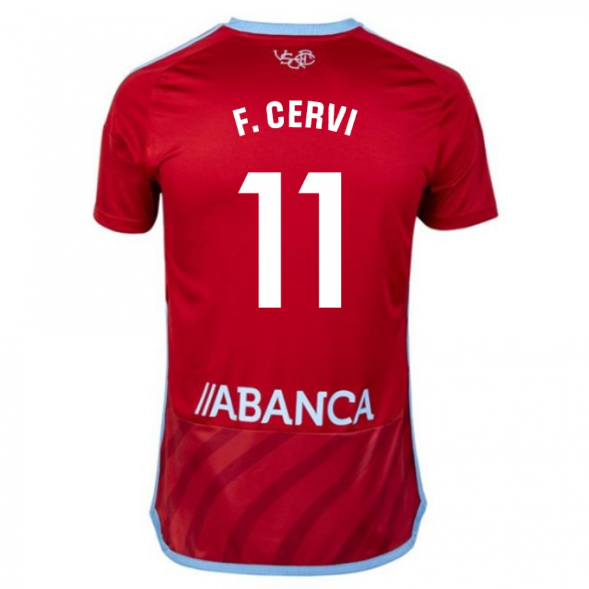 Bambino Maglia Franco Cervi #11 Rosso Kit Gara Away 2023/24 Maglietta