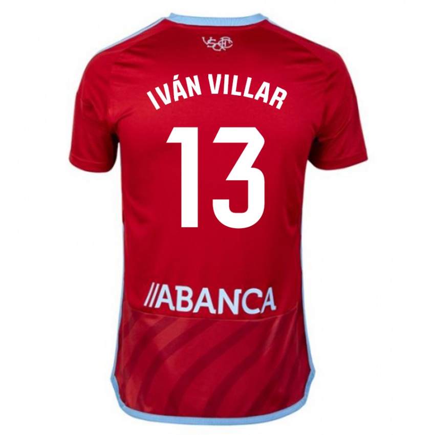 Bambino Maglia Iván Villar #13 Rosso Kit Gara Away 2023/24 Maglietta