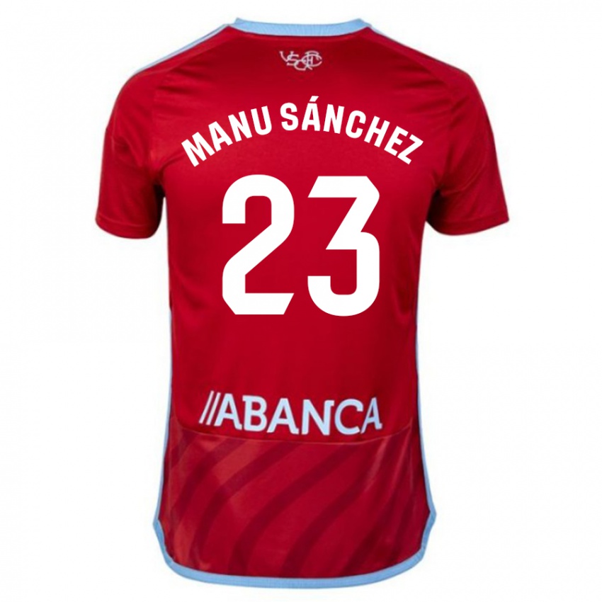 Bambino Maglia Manu Sanchez #23 Rosso Kit Gara Away 2023/24 Maglietta