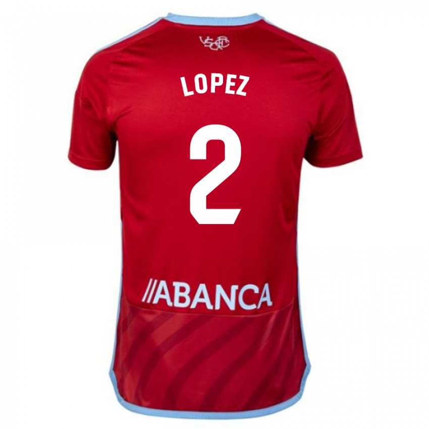 Bambino Maglia Iván López #2 Rosso Kit Gara Away 2023/24 Maglietta