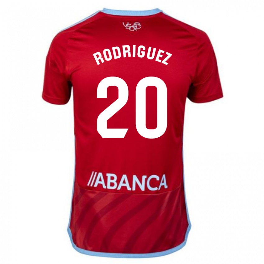 Bambino Maglia Javi Rodríguez #20 Rosso Kit Gara Away 2023/24 Maglietta