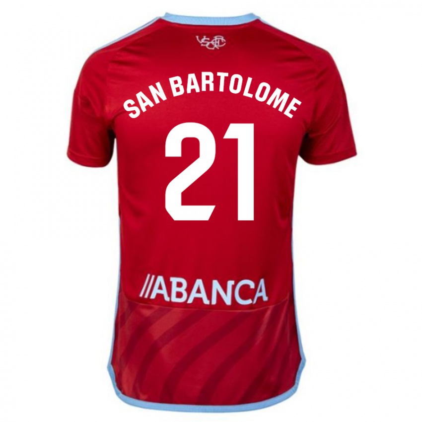 Bambino Maglia Víctor San Bartolomé #21 Rosso Kit Gara Away 2023/24 Maglietta