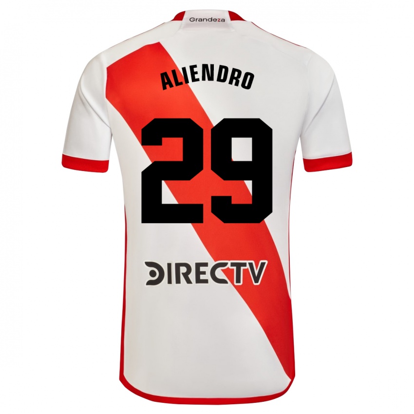 Uomo Maglia Rodrigo Aliendro #29 Bianco Rosso Kit Gara Home 2023/24 Maglietta