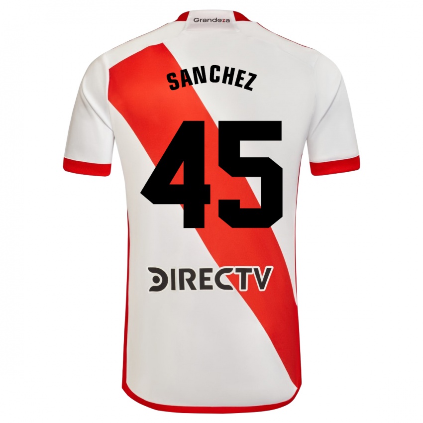 Uomo Maglia Sebastián Sánchez #45 Bianco Rosso Kit Gara Home 2023/24 Maglietta