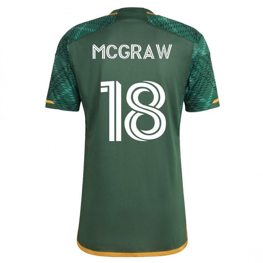 Uomo Maglia Zac Mcgraw #18 Verde Kit Gara Home 2023/24 Maglietta