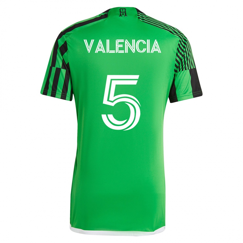 Uomo Maglia Jhojan Valencia #5 Verde Nero Kit Gara Home 2023/24 Maglietta