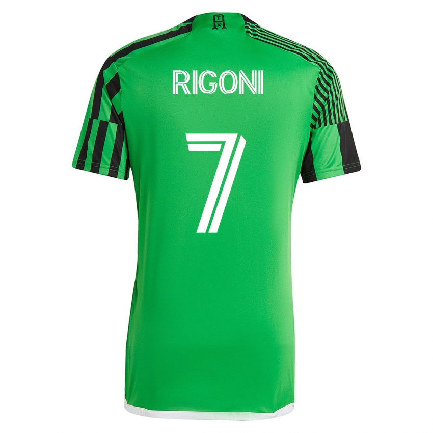 Uomo Maglia Emiliano Rigoni #7 Verde Nero Kit Gara Home 2023/24 Maglietta