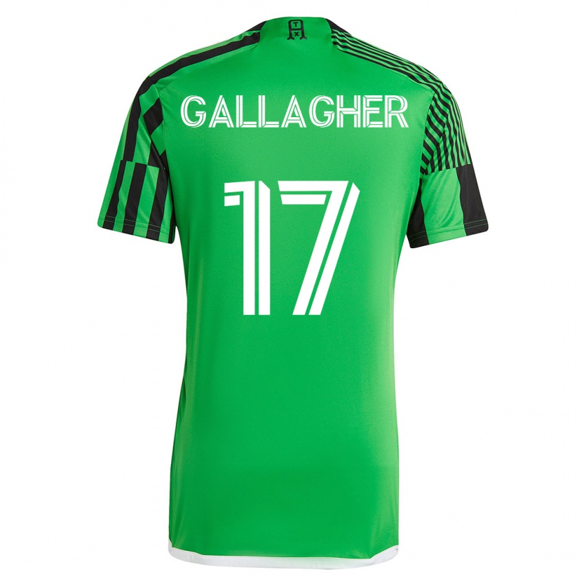 Uomo Maglia Jon Gallagher #17 Verde Nero Kit Gara Home 2023/24 Maglietta
