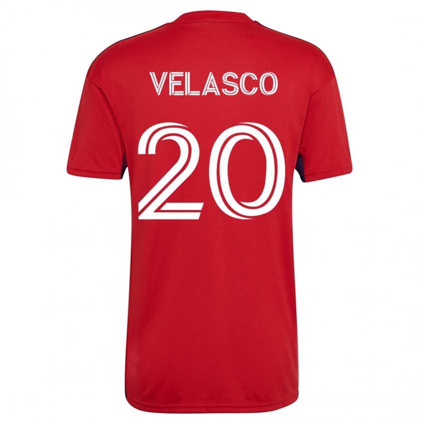 Uomo Maglia Alan Velasco #20 Rosso Kit Gara Home 2023/24 Maglietta