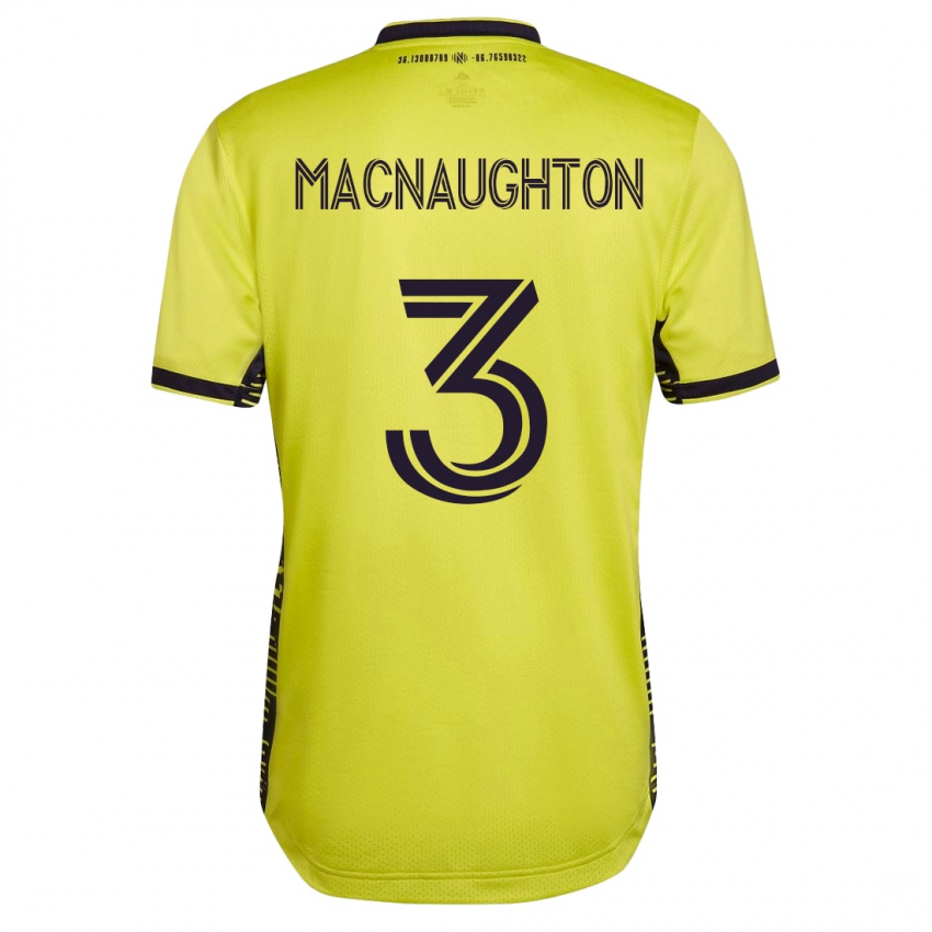 Uomo Maglia Lukas Macnaughton #3 Giallo Kit Gara Home 2023/24 Maglietta
