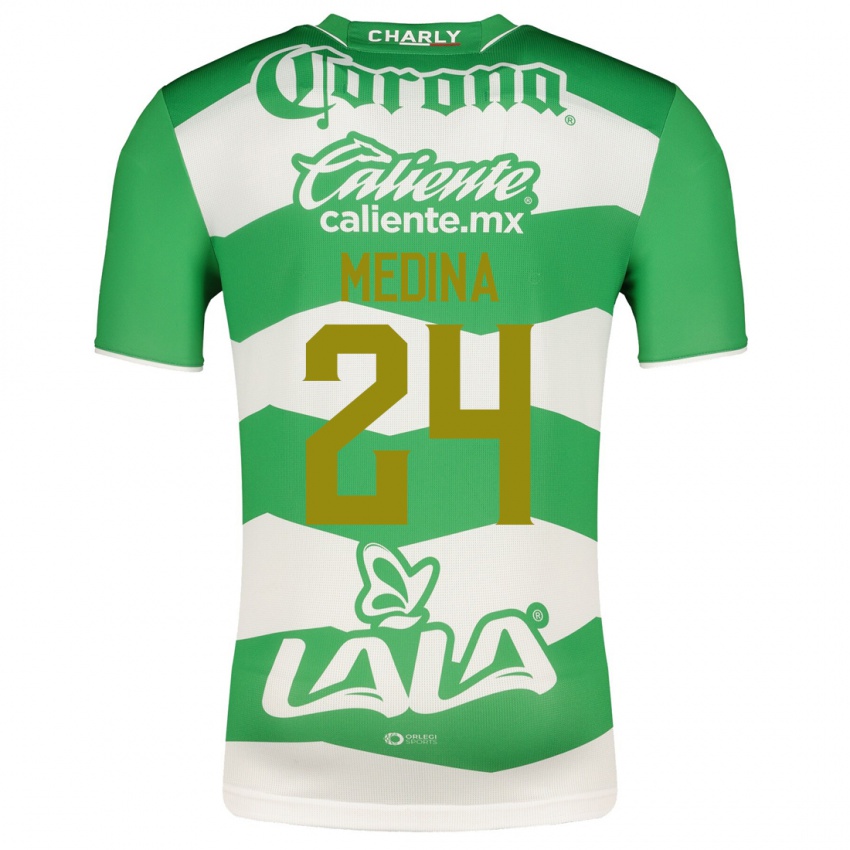 Uomo Maglia Diego Medina #24 Verde Kit Gara Home 2023/24 Maglietta