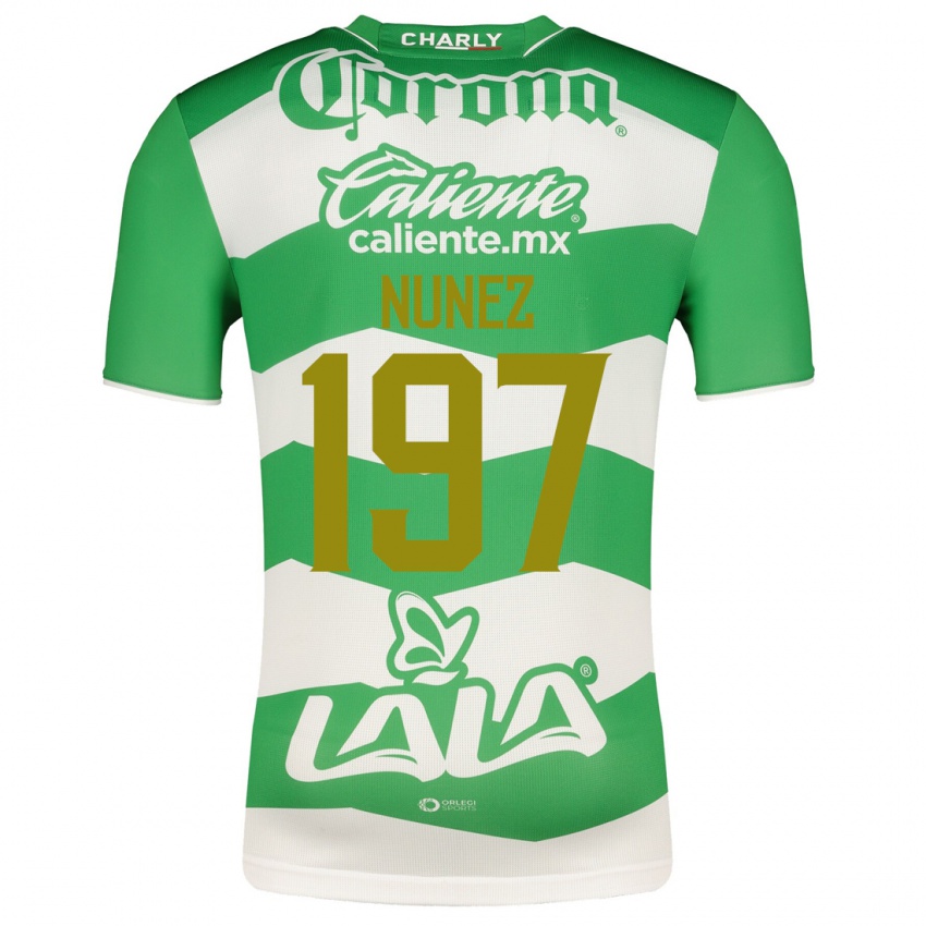 Uomo Maglia Kevin Núñez #197 Verde Kit Gara Home 2023/24 Maglietta