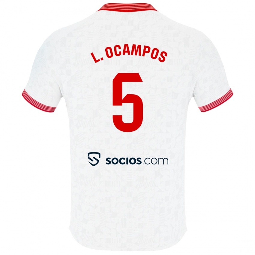 Uomo Maglia Lucas Ocampos #5 Bianco Kit Gara Home 2023/24 Maglietta