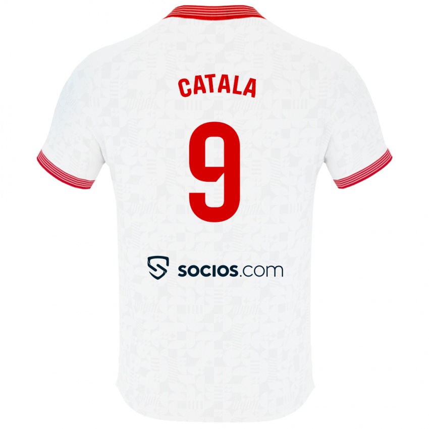Uomo Maglia Rubén Catalá #9 Bianco Kit Gara Home 2023/24 Maglietta