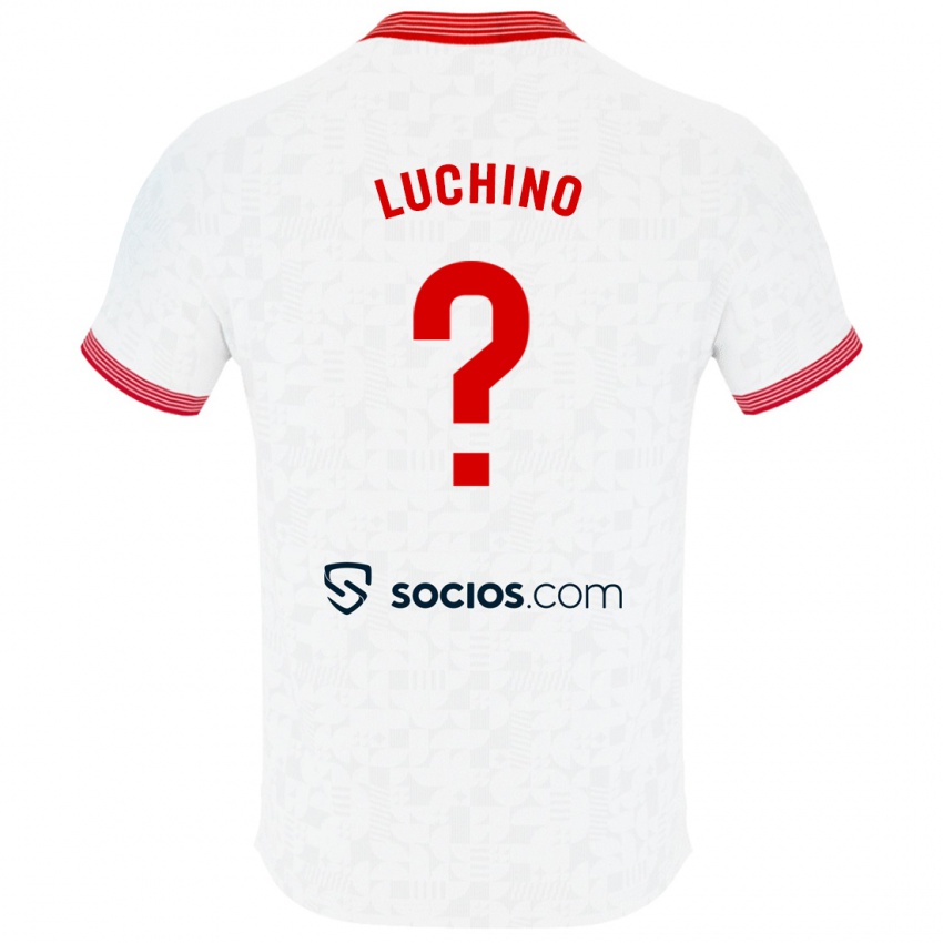 Uomo Maglia Lorenzo Luchino #0 Bianco Kit Gara Home 2023/24 Maglietta