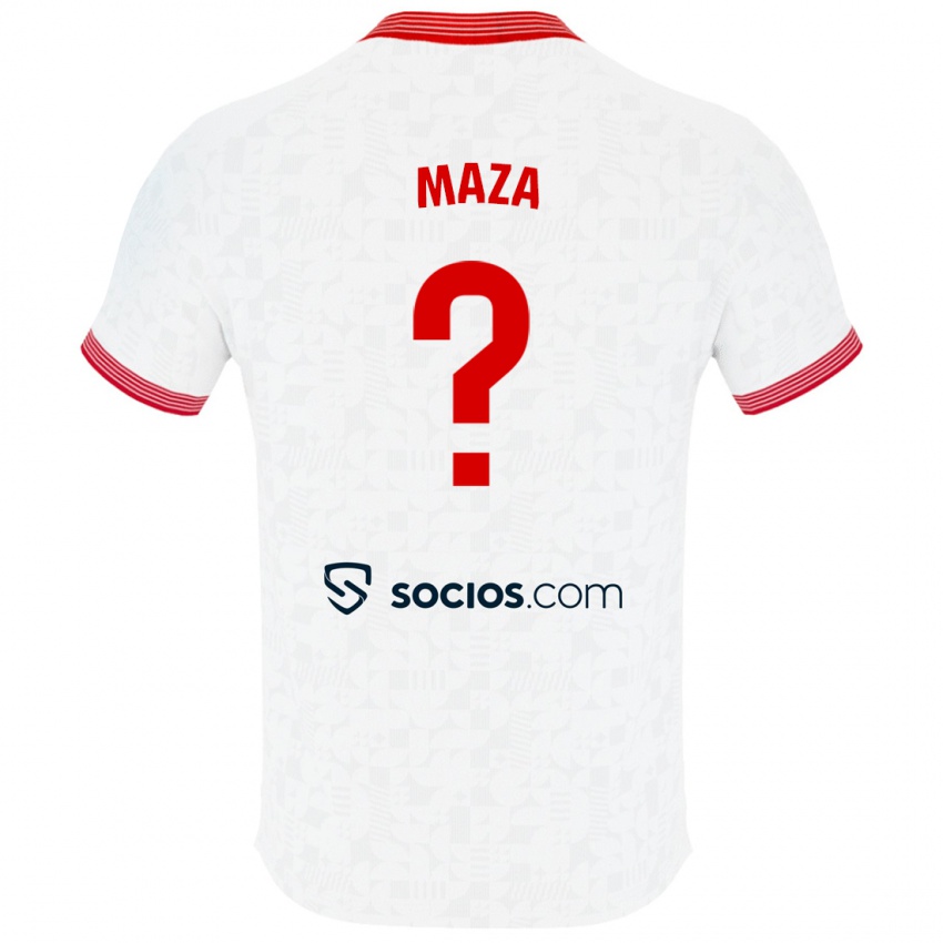 Uomo Maglia Manuel Maza #0 Bianco Kit Gara Home 2023/24 Maglietta