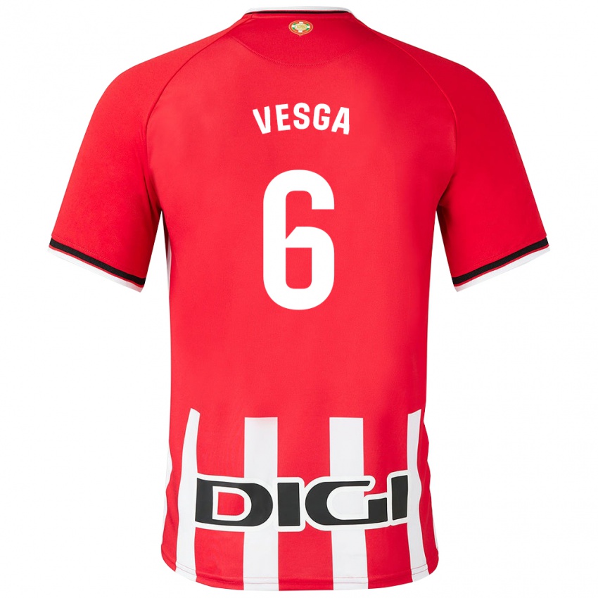 Uomo Maglia Mikel Vesga #6 Rosso Kit Gara Home 2023/24 Maglietta
