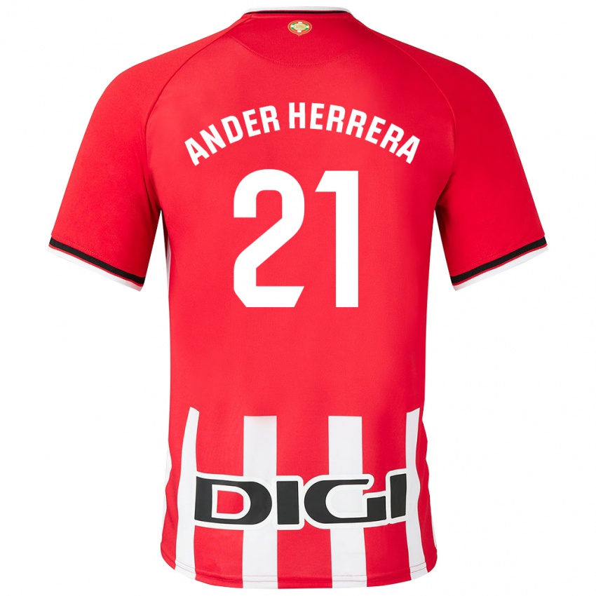 Uomo Maglia Ander Herrera #21 Rosso Kit Gara Home 2023/24 Maglietta
