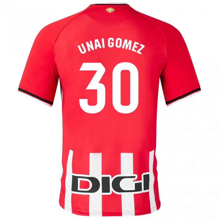 Uomo Maglia Unai Gómez #30 Rosso Kit Gara Home 2023/24 Maglietta