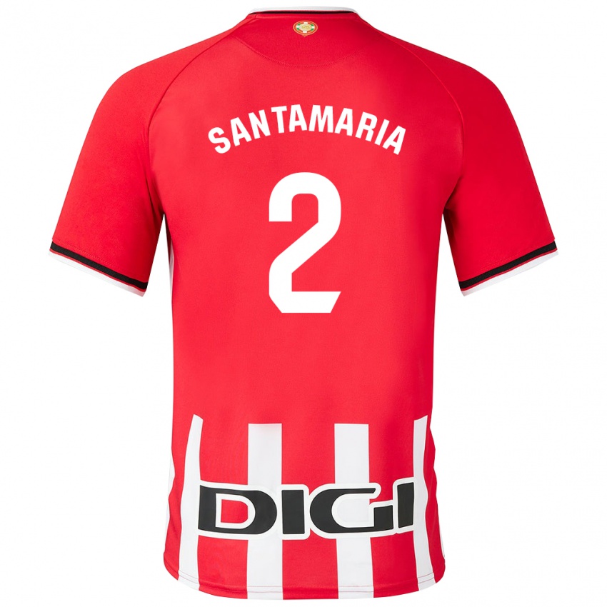 Uomo Maglia Unai Santamaría #2 Rosso Kit Gara Home 2023/24 Maglietta