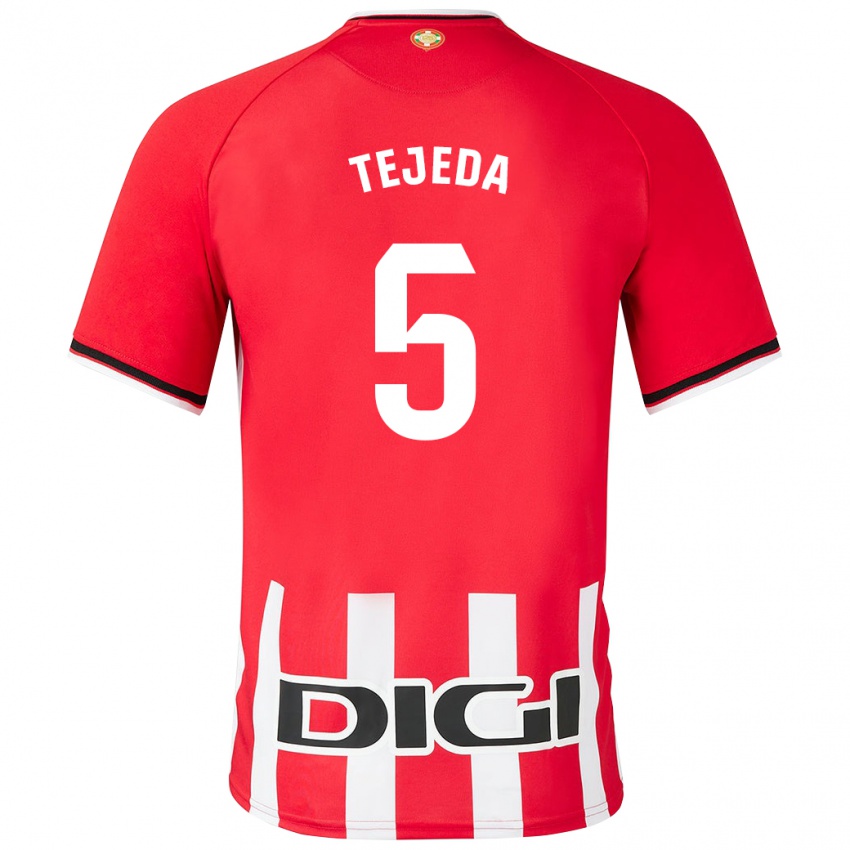 Uomo Maglia Diego Tejeda #5 Rosso Kit Gara Home 2023/24 Maglietta