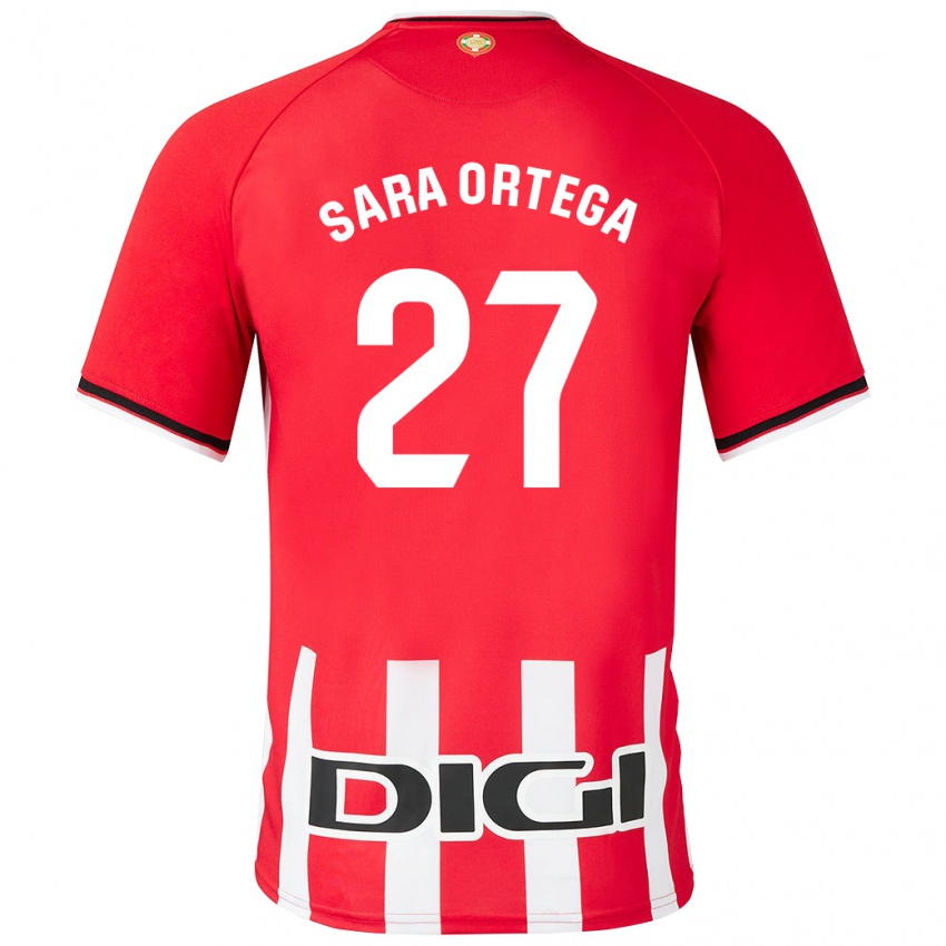 Uomo Maglia Sara Ortega Ruiz #27 Rosso Kit Gara Home 2023/24 Maglietta