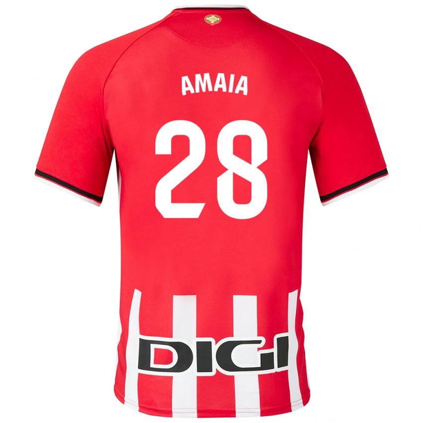 Uomo Maglia Amaia Martinez De La Peña #28 Rosso Kit Gara Home 2023/24 Maglietta