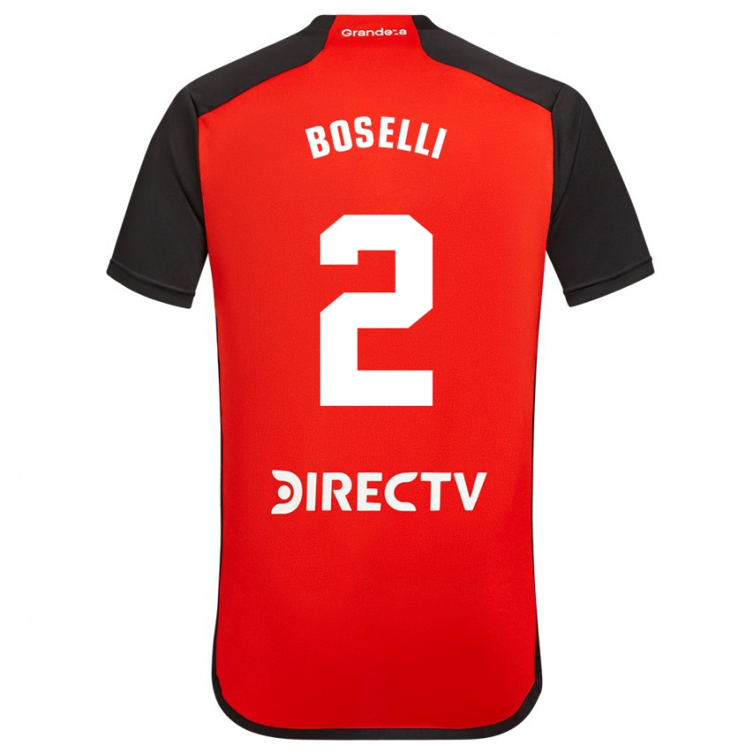 Uomo Maglia Sebastián Boselli #2 Rosso Kit Gara Away 2023/24 Maglietta
