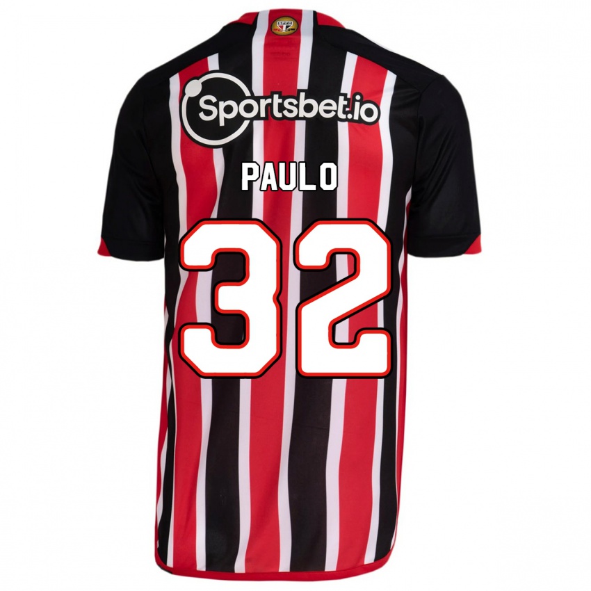 Uomo Maglia Marcos Paulo #32 Blu Rosso Kit Gara Away 2023/24 Maglietta