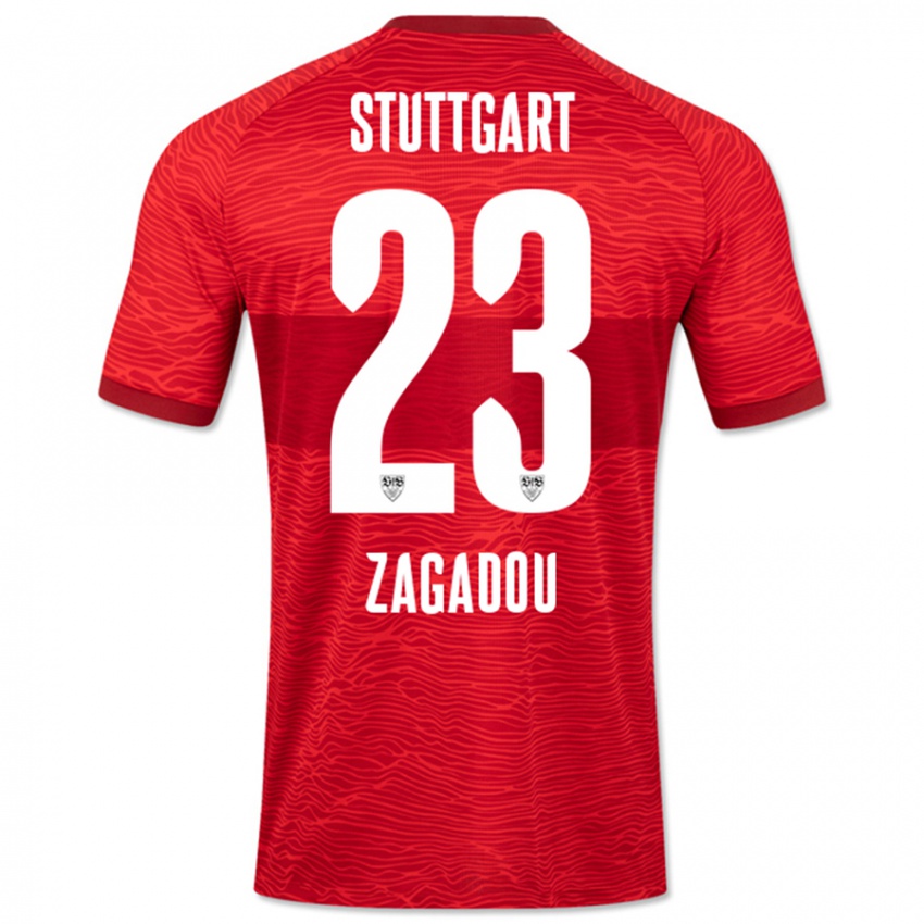 Uomo Maglia Dan-Axel Zagadou #23 Rosso Kit Gara Away 2023/24 Maglietta