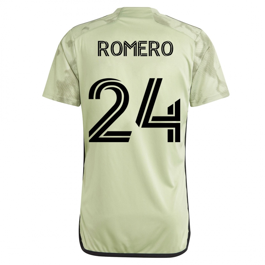Uomo Maglia Javen Romero #24 Verde Kit Gara Away 2023/24 Maglietta