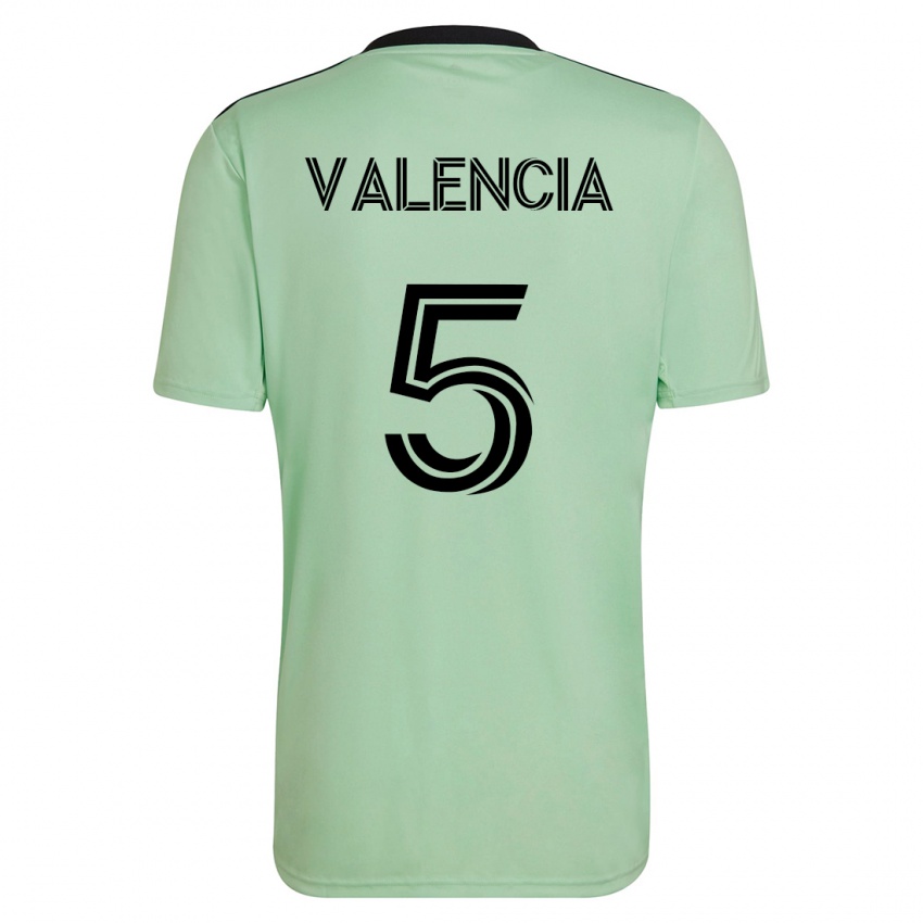 Uomo Maglia Jhojan Valencia #5 Verde Chiaro Kit Gara Away 2023/24 Maglietta
