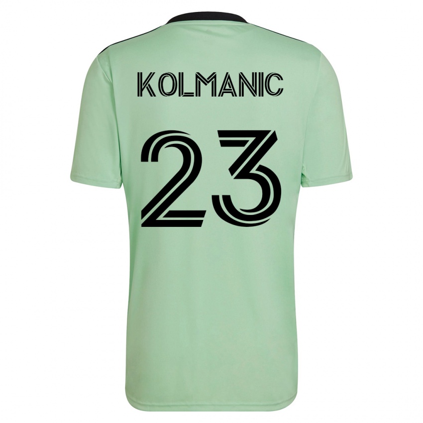 Uomo Maglia Zan Kolmanic #23 Verde Chiaro Kit Gara Away 2023/24 Maglietta